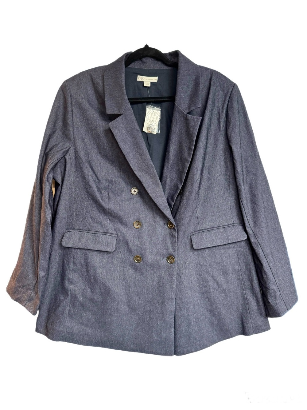 Cato Double-Breasted Women's Blazer Jacket - Navy 18/20